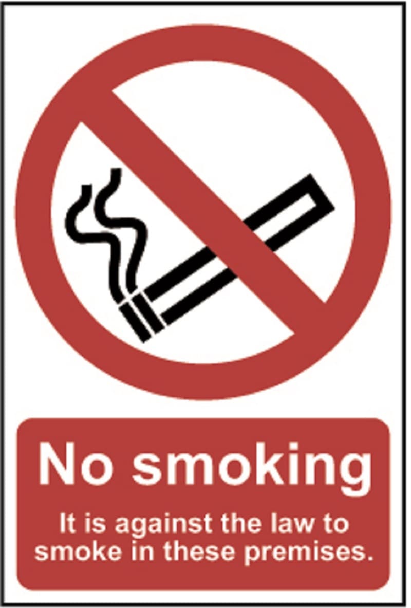 Spectrum No Smoking Sign (English) Law