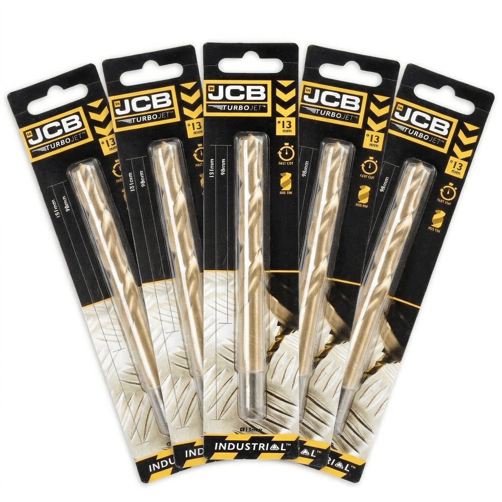 JCB 13 x151mm 7 Point HSS Drill Bit TurboJet (5 Pack) | 5055803318857-X5