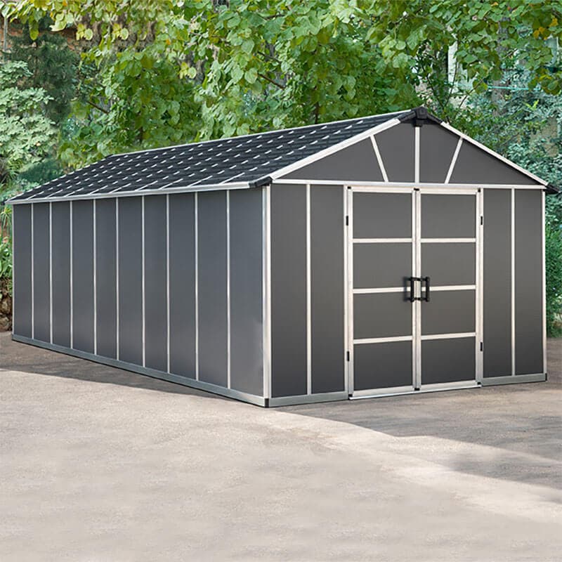 11' x 21.3' Palram Canopia Yukon Premium Dark Grey Plastic Shed (3.32m x 6.43m)