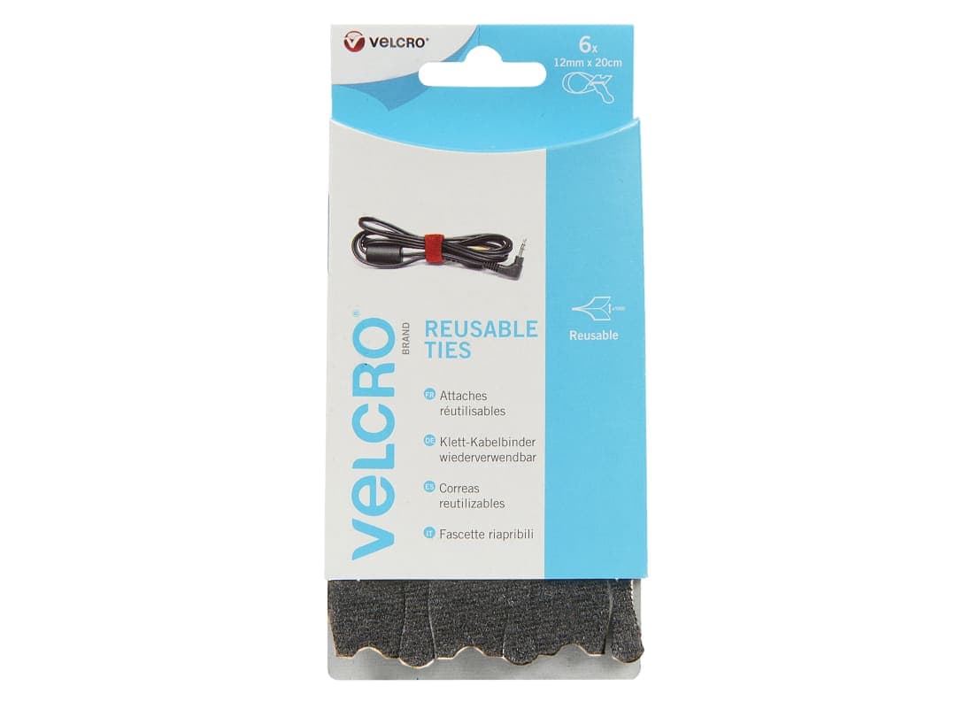 VELCRO® Brand VELCRO® Brand ONE-WRAP® Reusable Ties (6) 12mm x 20cm Black 60388