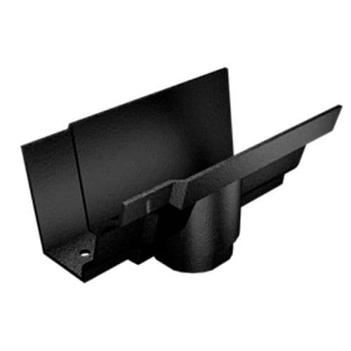 Cast Aluminium No46 Ogee Gutter Running Outlet - 125mm x 63mm Black (9005 Leatherette)