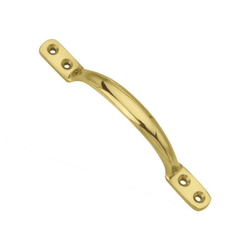 Sash Kitchen Cabinet Handle - Polished Brass - 125mm - Elite Knobs & Handles