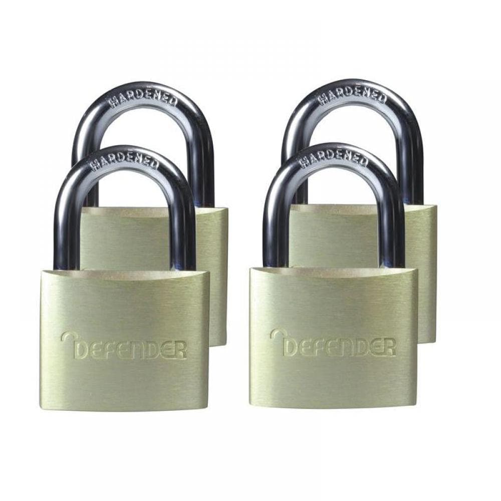 Defender DFAL4Q Aluminium Padlock Quad Pack 40Mm