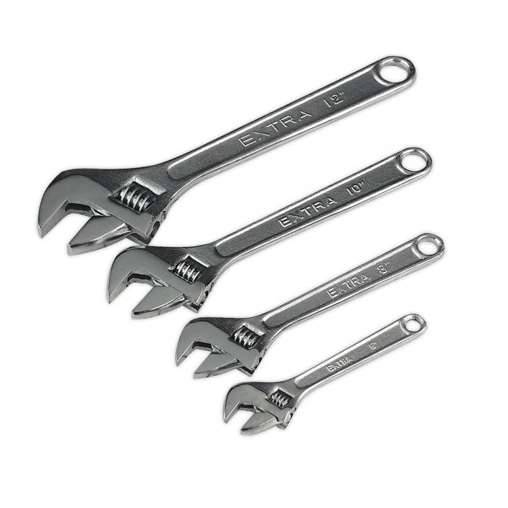 Sealey S0449 Adjustable Wrench Set 4Pc 150 200 250 & 300Mm