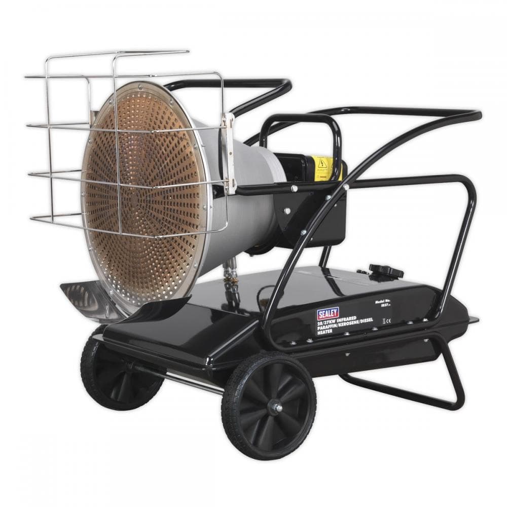 Sealey IR37 Infrared Space Warmer® Paraffin/Kerosene/Diesel Heater With Wheels 125 000Btu/Hr