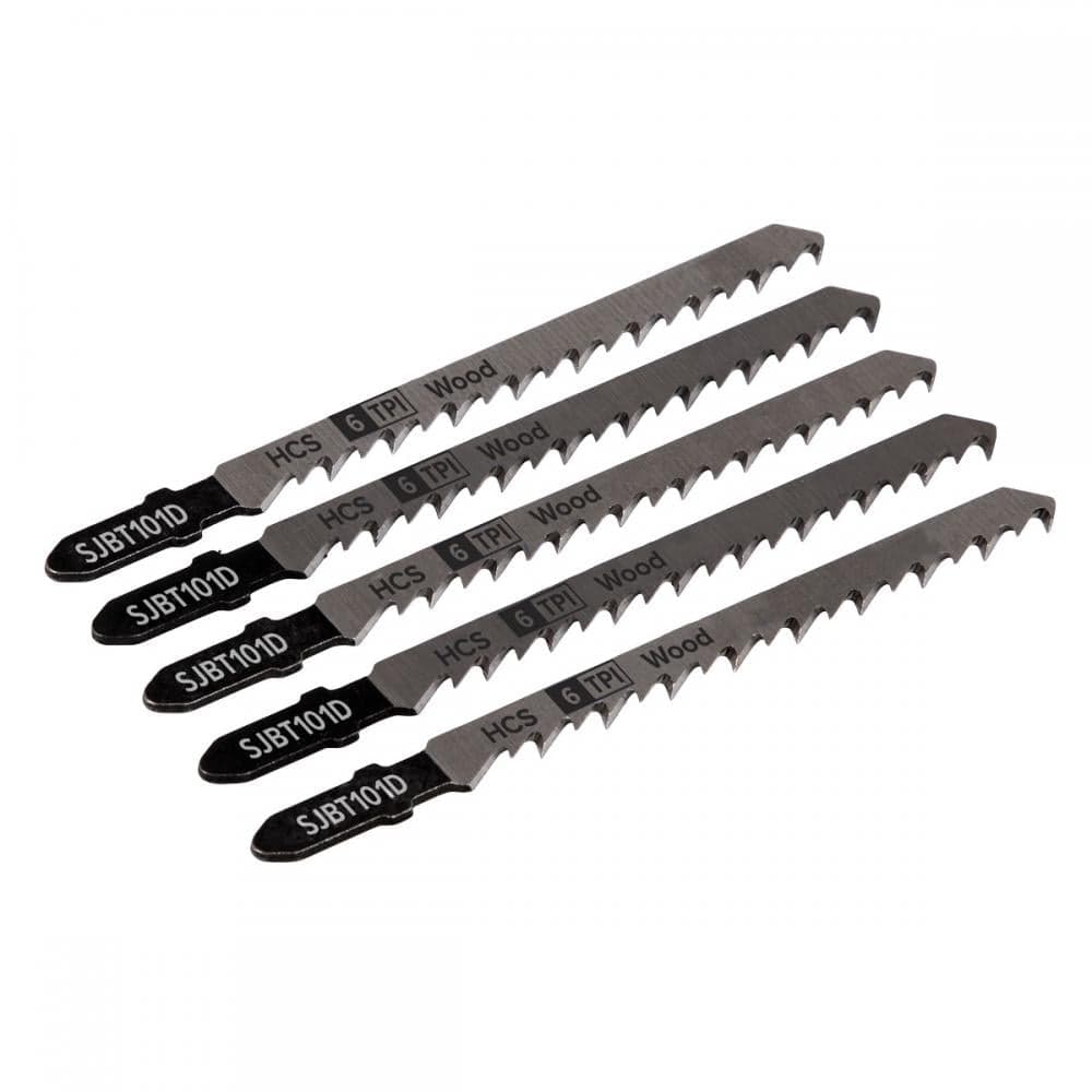 Sealey SJBT101D Jigsaw Blade Hard Wood 100Mm 6Tpi - Pack Of 5