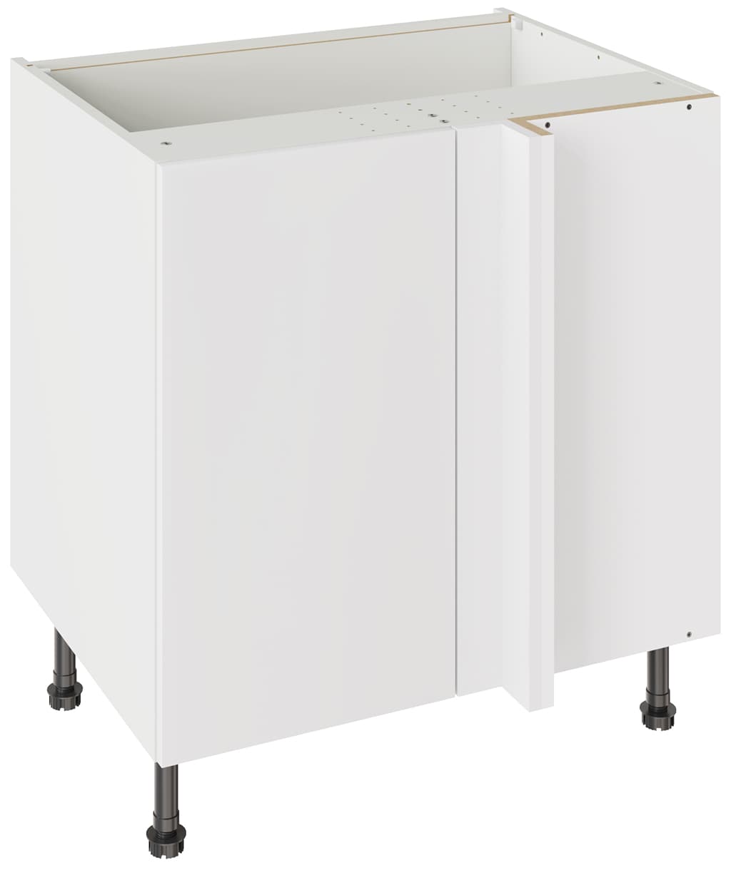 Flatpack 800 Blind Corner Base Kitchen Cabinet Value Slab Standard Matt White