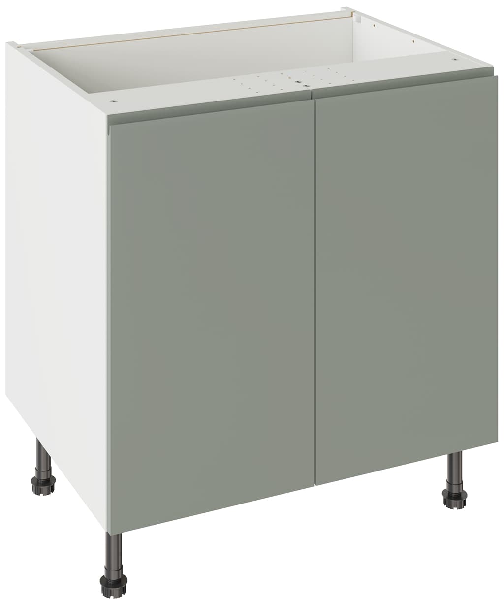Flatpack 800 Base Kitchen Cabinet J-Pull Ultra Matt Sage Green