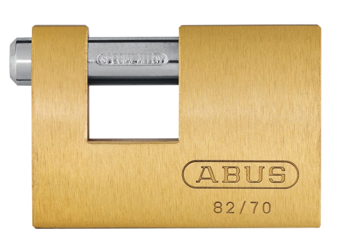ABUS Mechanical 82/70mm Monoblock Brass Shutter Padlock 10011491-01