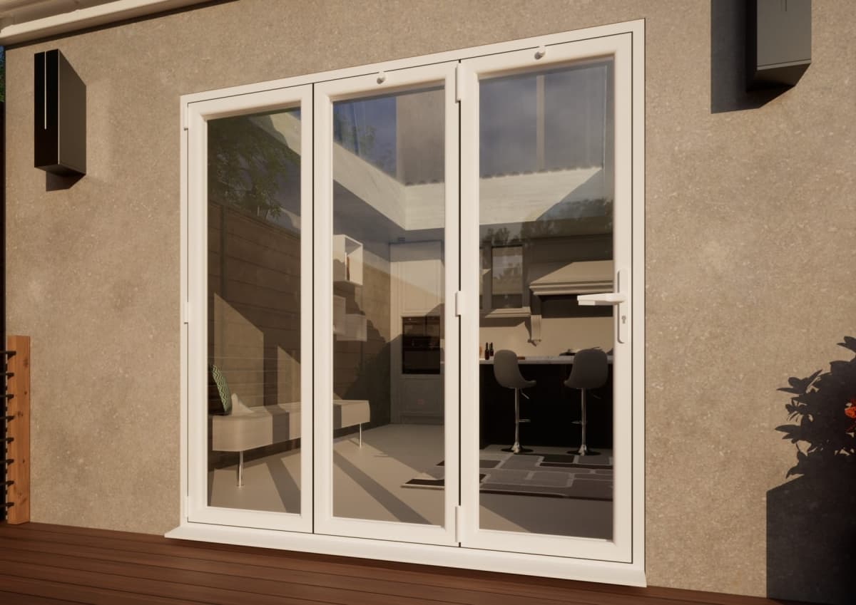 PVC Bifold Door - 2100mm White - 3 Left