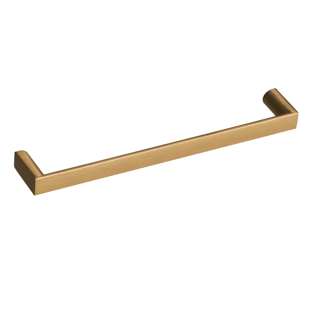 Bauhaus Right-Angled Architectural Cabinet Handle - 160mm - Brushed Brass - Elite Knobs & Handles