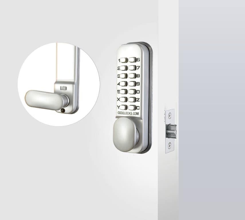 Mechanical Dual Plate Mortice Latch Lock - Keypad - Light Duty - 60mm Backset - Silver