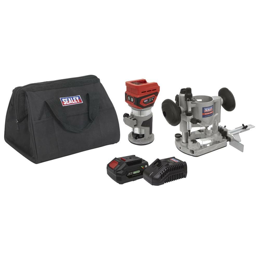 Sealey CP20VTRKIT1 20V Sv20 Series Cordless Trimming Router Kit 4Ah - 1 Battery