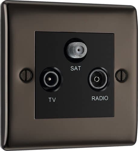 Evolve Brushed Brass (Black) Fan Isolator Switch 10A Triple Pole PCDSB15B-01