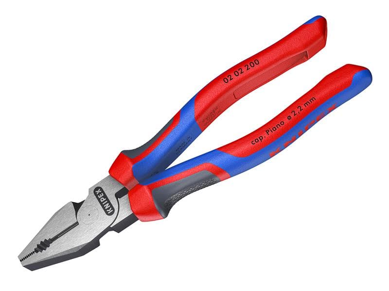 Knipex 02 02 200 SB High Leverage Combination Pliers Multi-Component Grip 200Mm