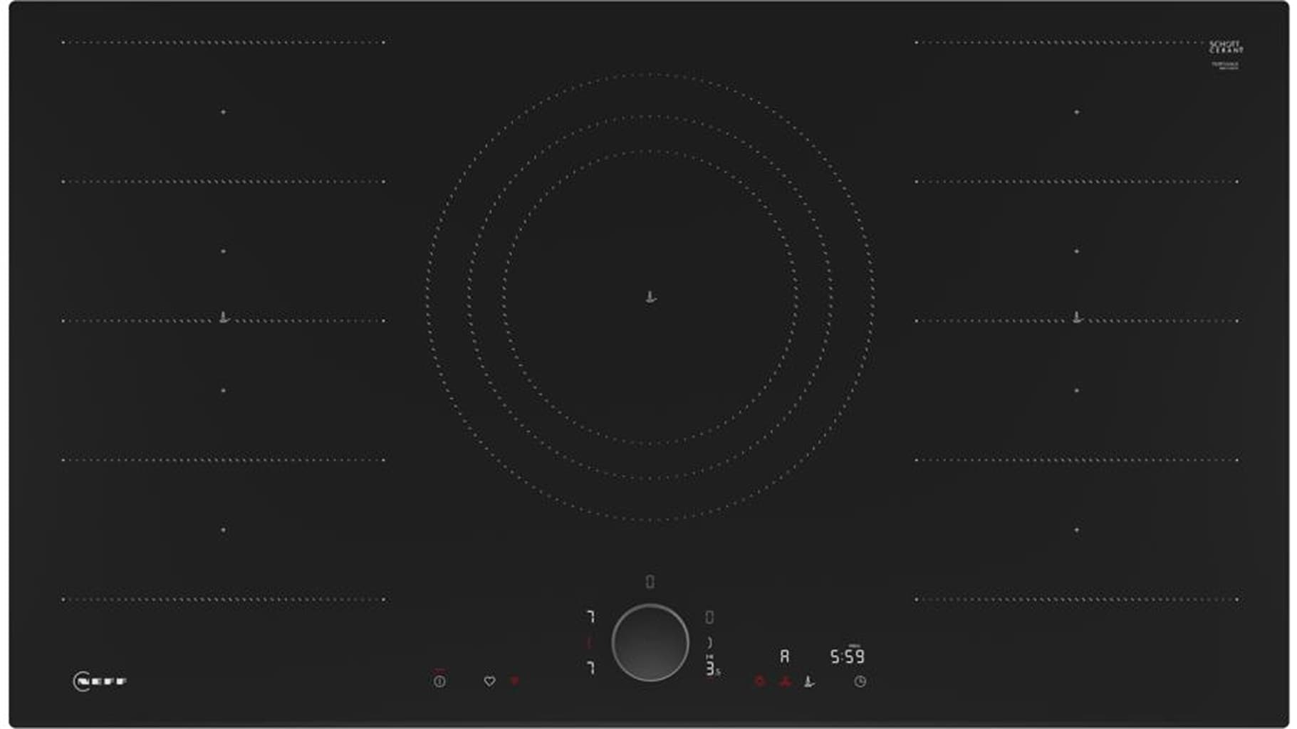 NEFF Flex Induction Hob with Twist Pad Black Glass 90cm - T69FUV4L0