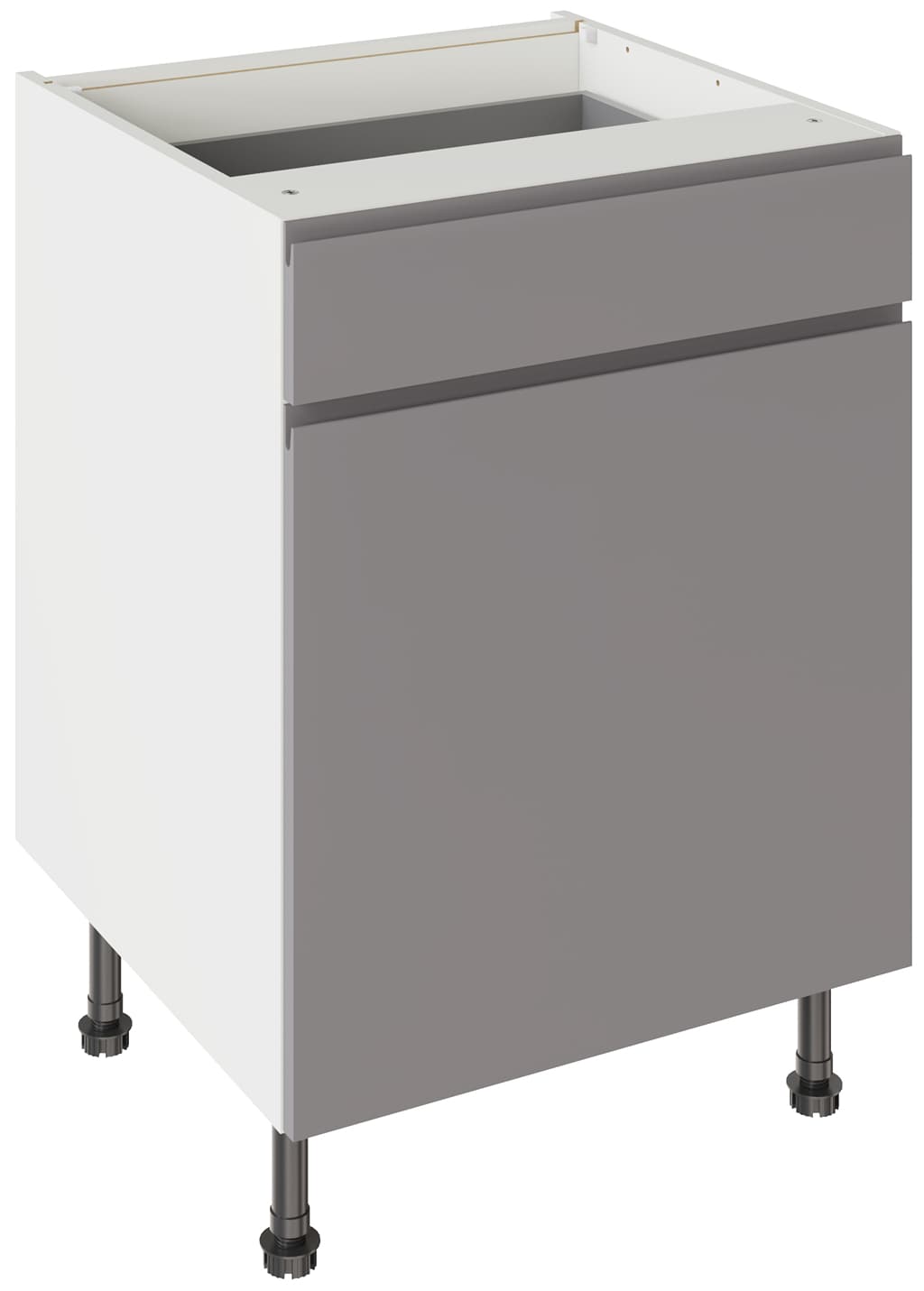 Flatpack 600 Drawerline Base Cabinet J-Pull Ultra Matt Dust Grey