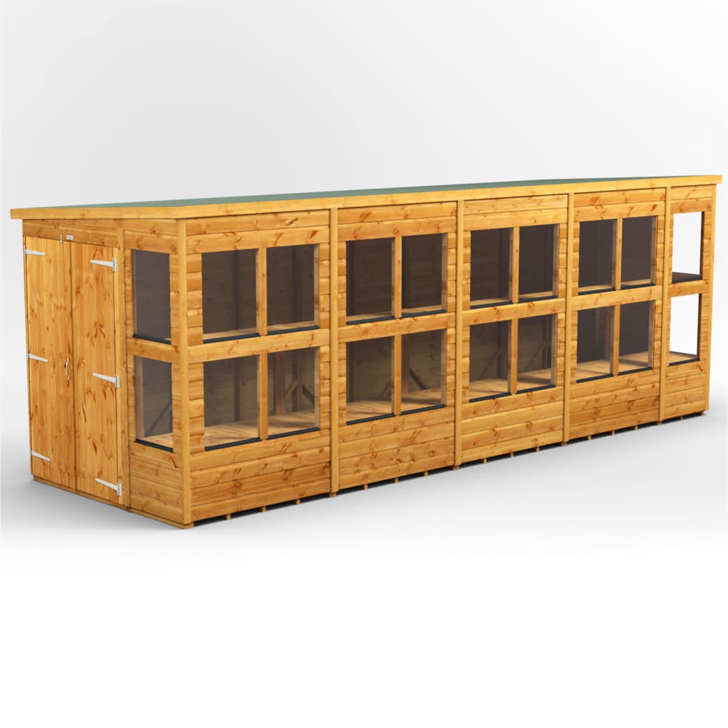 Powersheds 18 x 6 Power Pent Double Door Potting Shed