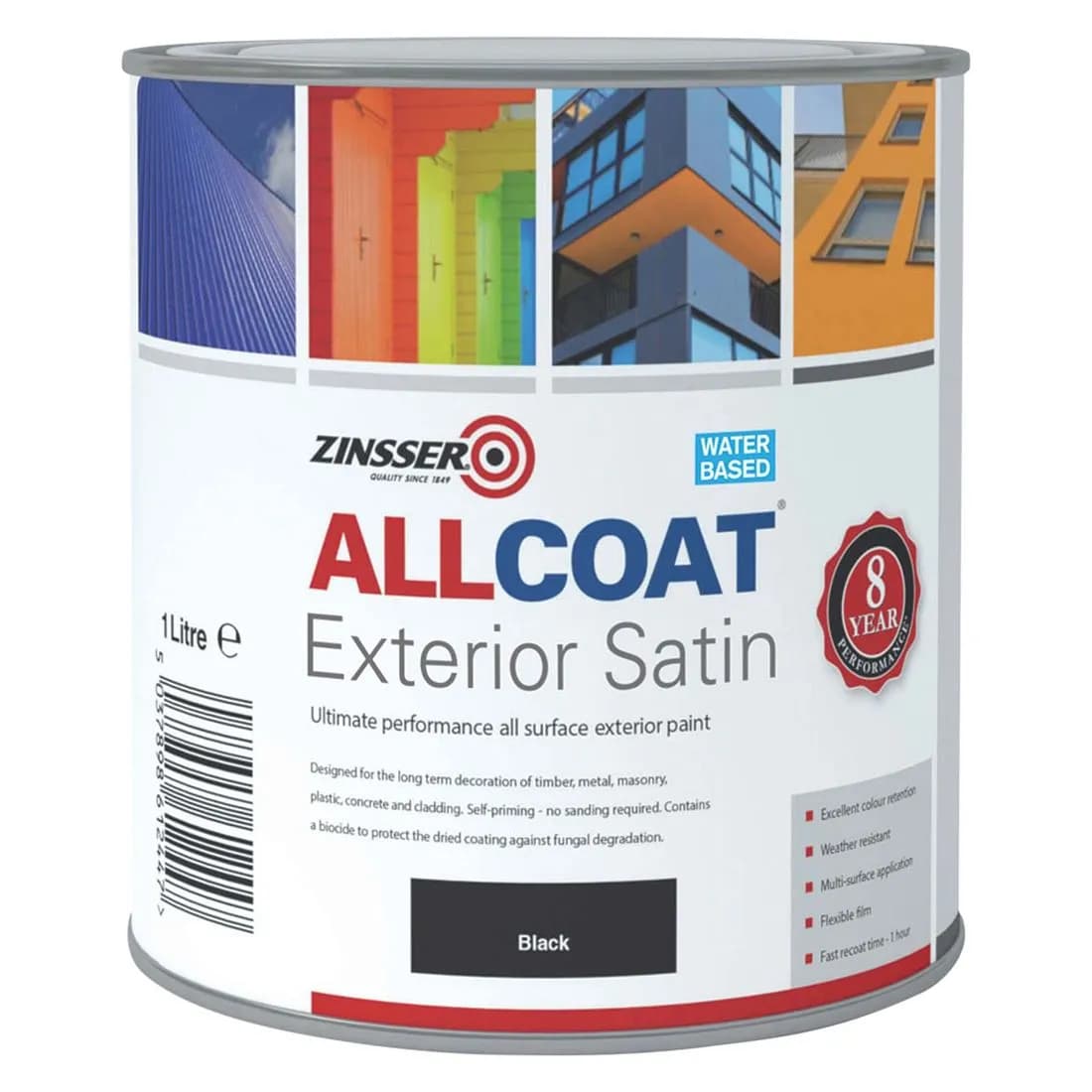 Zinsser Allcoat Exterior Satin Black 1L