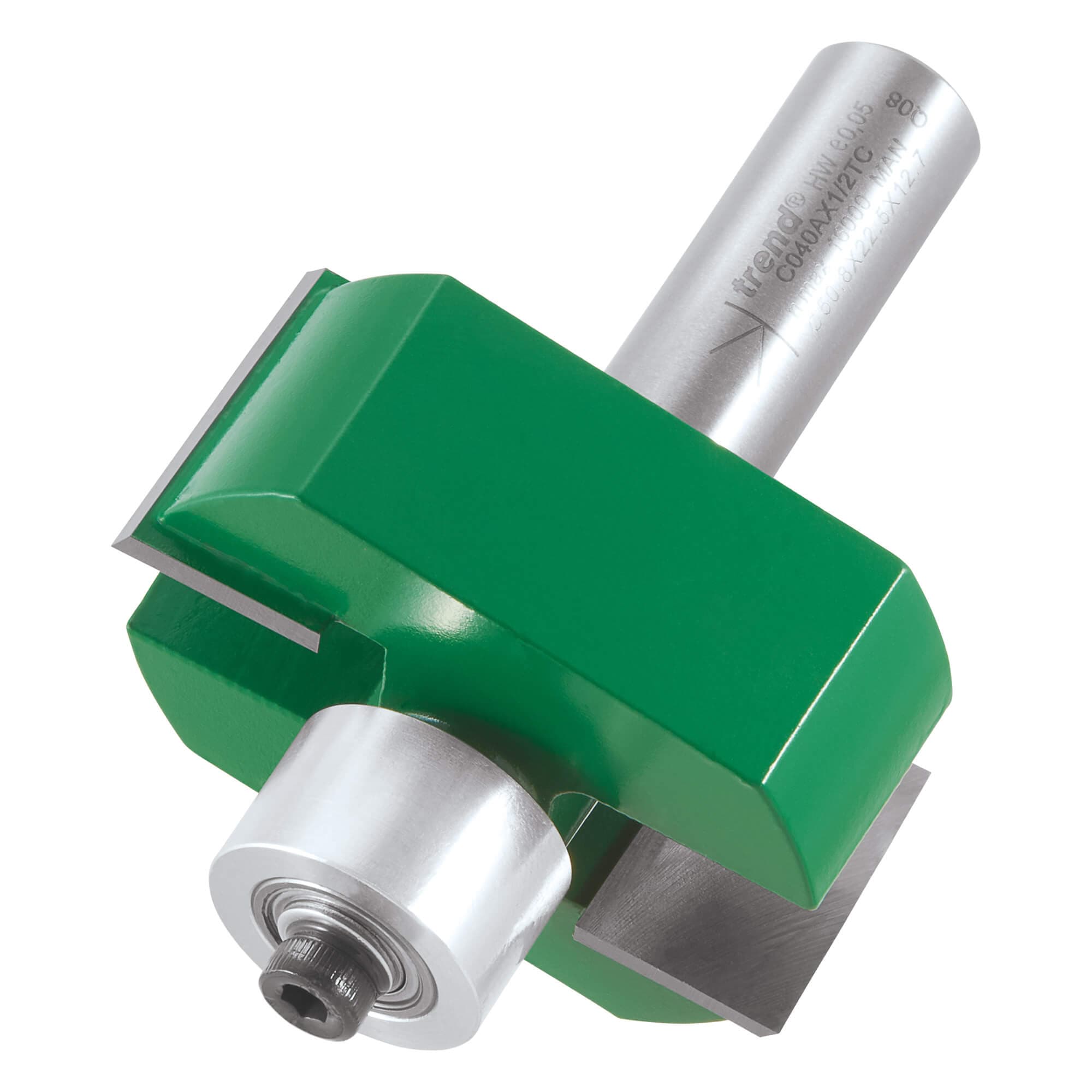 Trend Craftpro 1/2In Bearing Guide Large Rebater Bit 50.8Mm Dia X 22.5Mm Cut Depth Pk 1 C040AX1/2TC