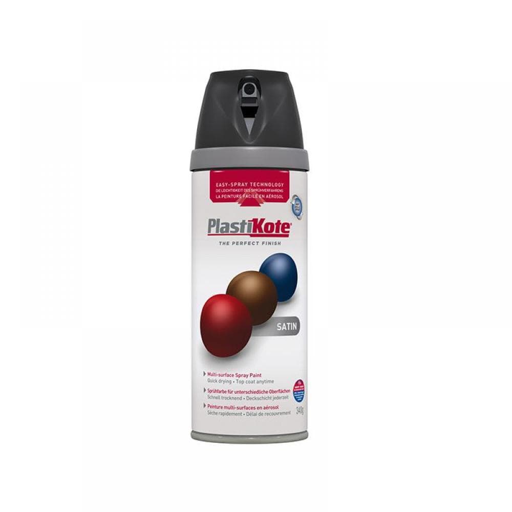 Plastikote 022100 Twist & Spray Satin Black 400Ml
