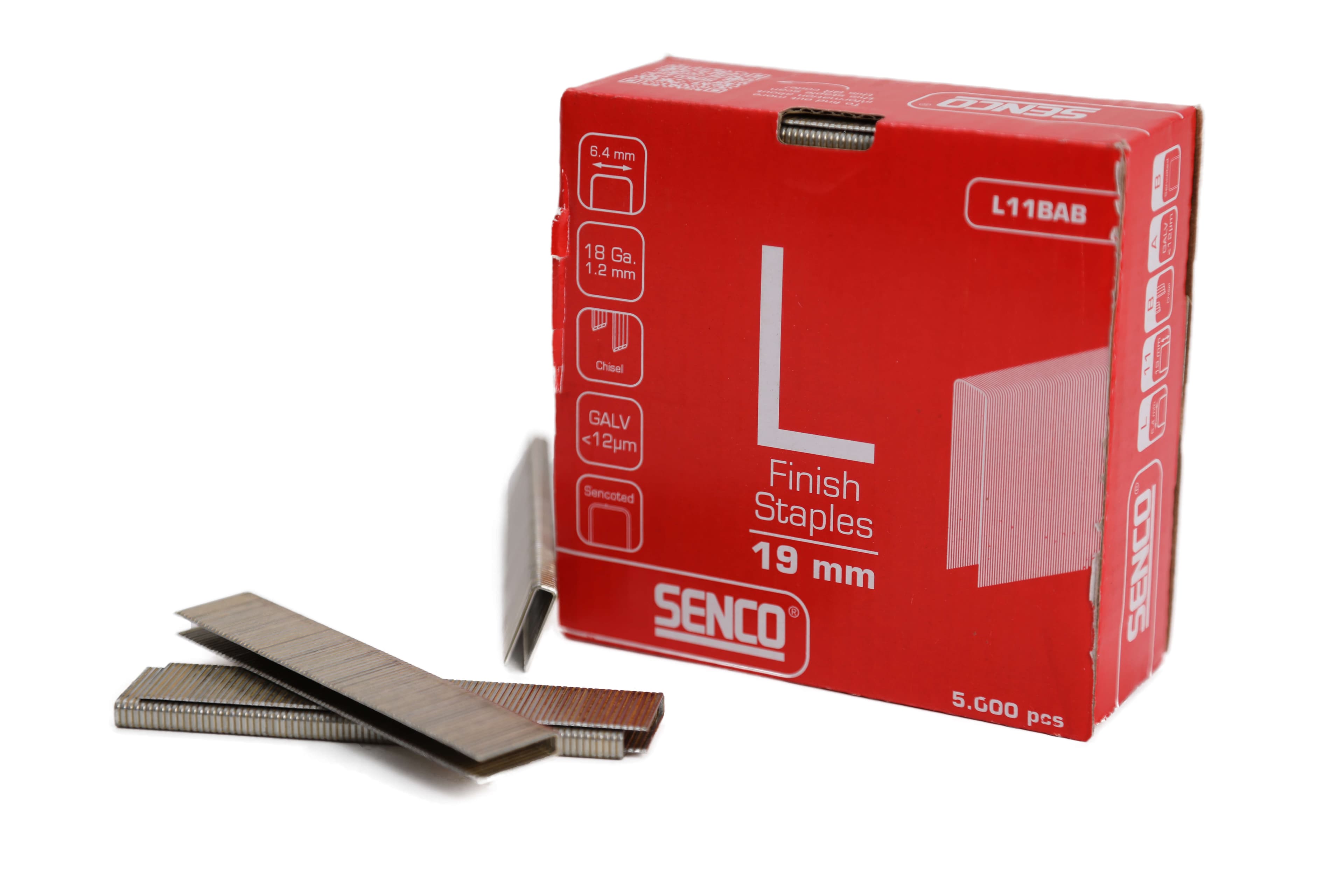 Senco L11BAB L Staple Galv ted 19Mm 18-Gauge Box 5000