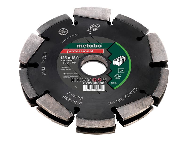 Metabo 628298000 2 Row Professional Up Universal Wall Chaser Blade 125 X 18 X 22.23Mm