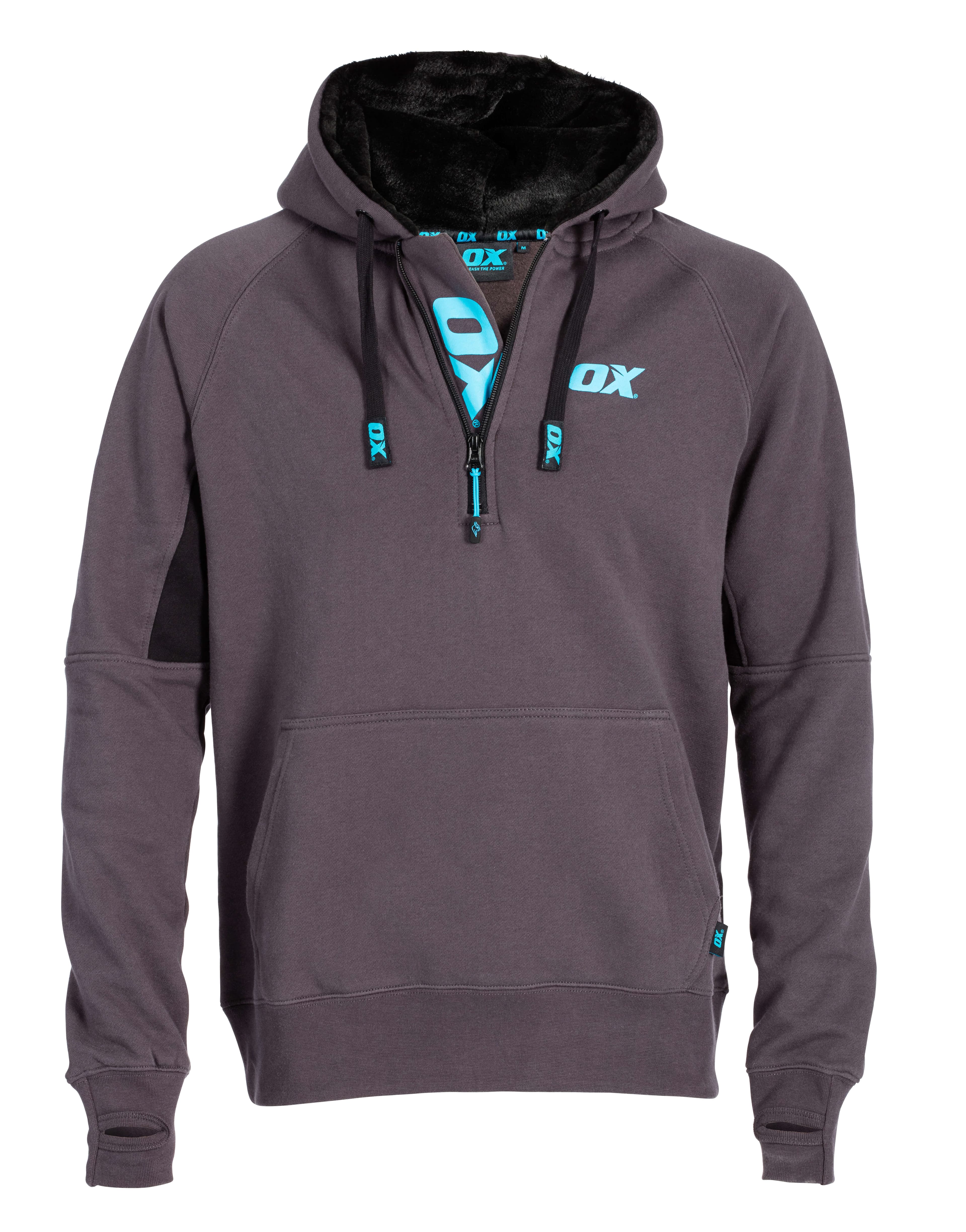 Ox Tools OX-W550404 Ox Hoodie - L - Black - Grey EA