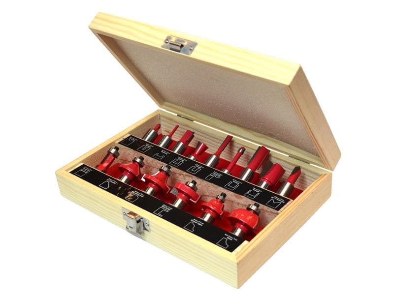 Faithfull 1/2In Tct Router Bit Set 15 Piece