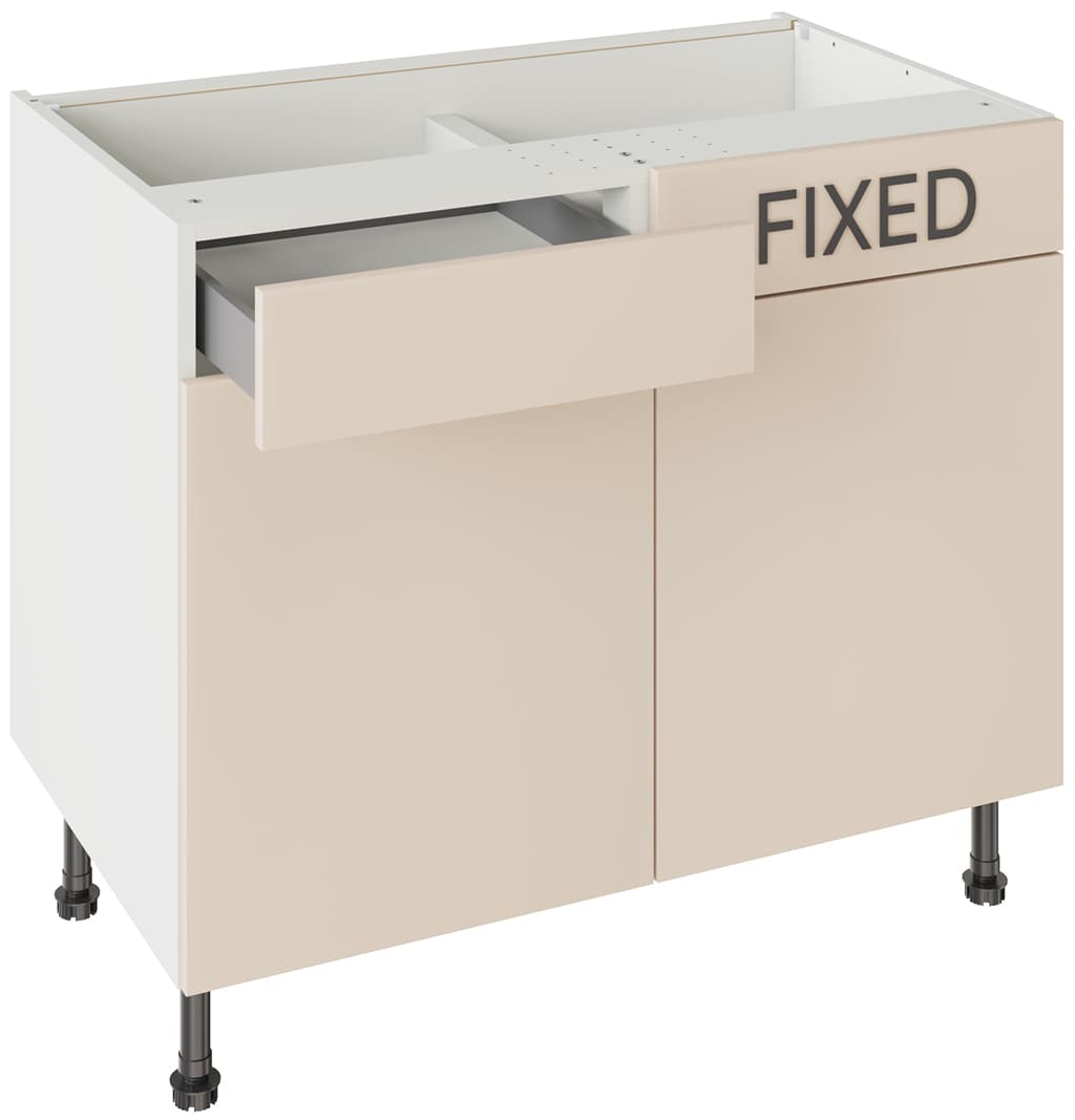 Kitchen Kit Flatpack 1000 Drawerline Base Cabinet Slab Super Gloss Cashmere