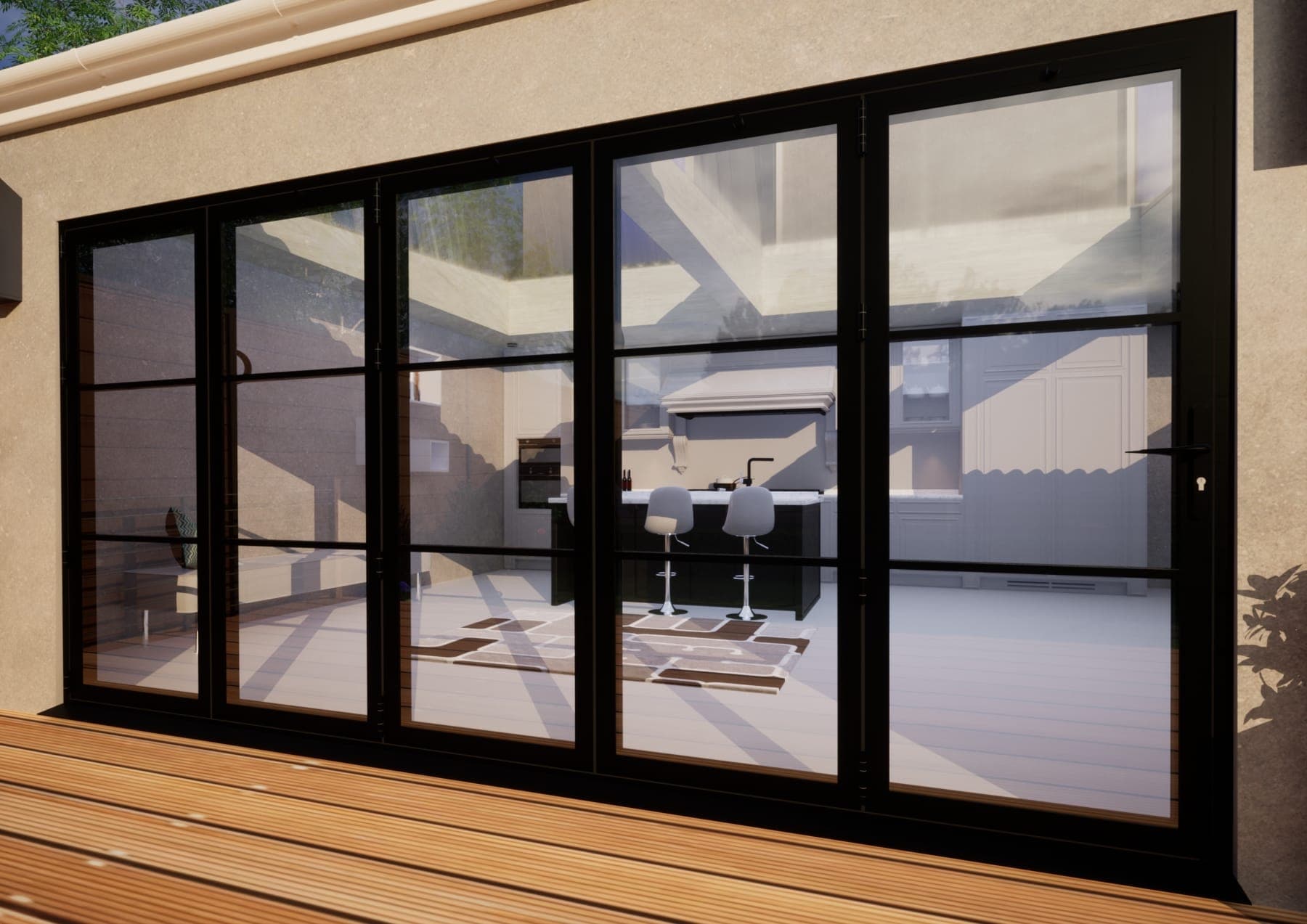 Heritage Aluminium Bifold Door - 4200mm Black - 5 Left