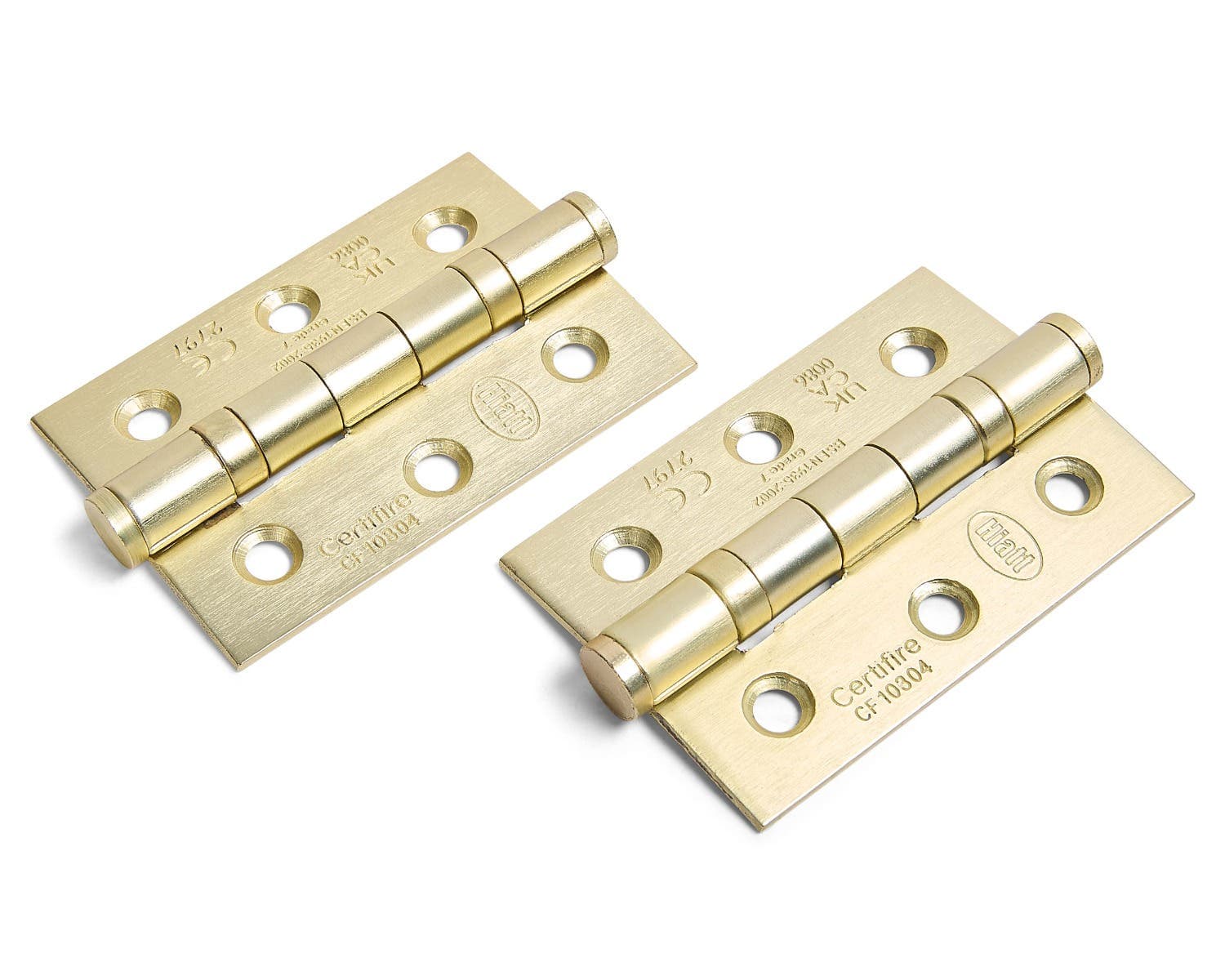Steel Ball Bearing Hinge - UKCA/CE Certified - Fire Tested - 4″ - Brushed Brass - Hardware Solutions