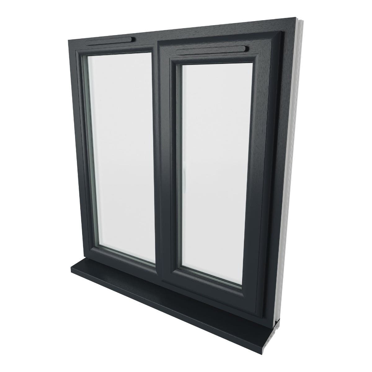 uPVC Grey/White Double Glazed Window - Right Handed - Side Hung - Clear Glass - 905 x 965mm
