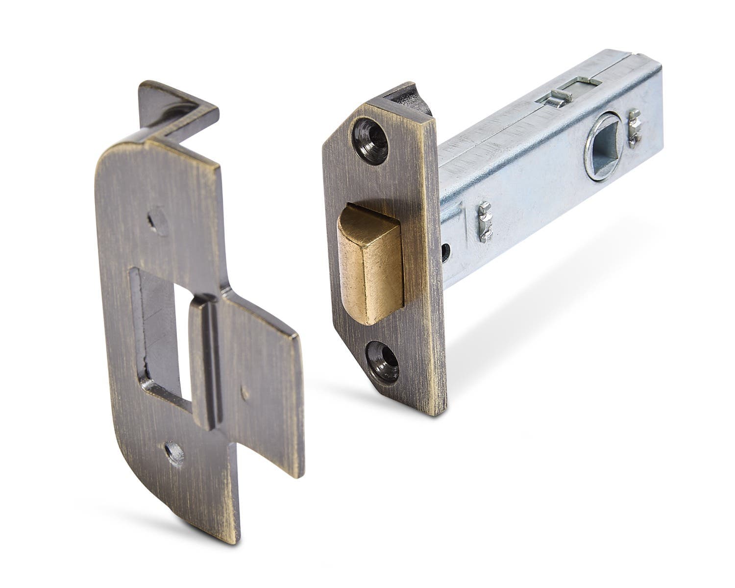 Rebated Tubular Latch - UKCA/CE Certified - 76mm - Antique Brass - Security Solutions