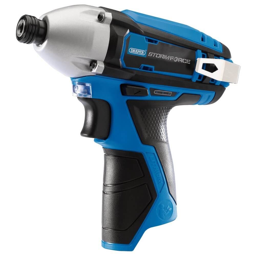 Storm Force 17132 Draper Storm Force® 10.8V Power Interchange Cordless Impact Driver 1/4in Hex. 80Nm (Sold Bare) each