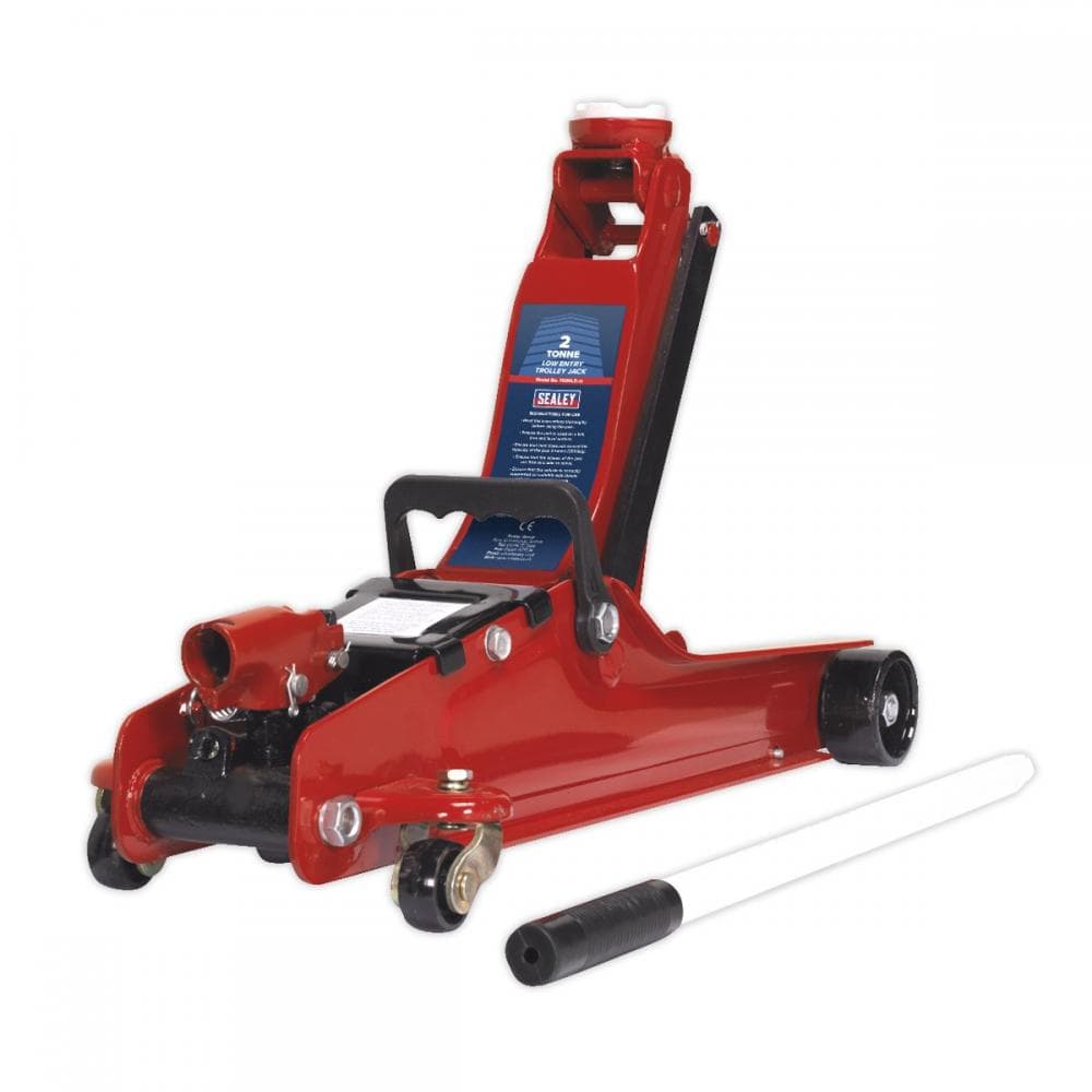 Sealey 1020LE Trolley Jack 2 Tonne Low Profile Short Chassis - Red