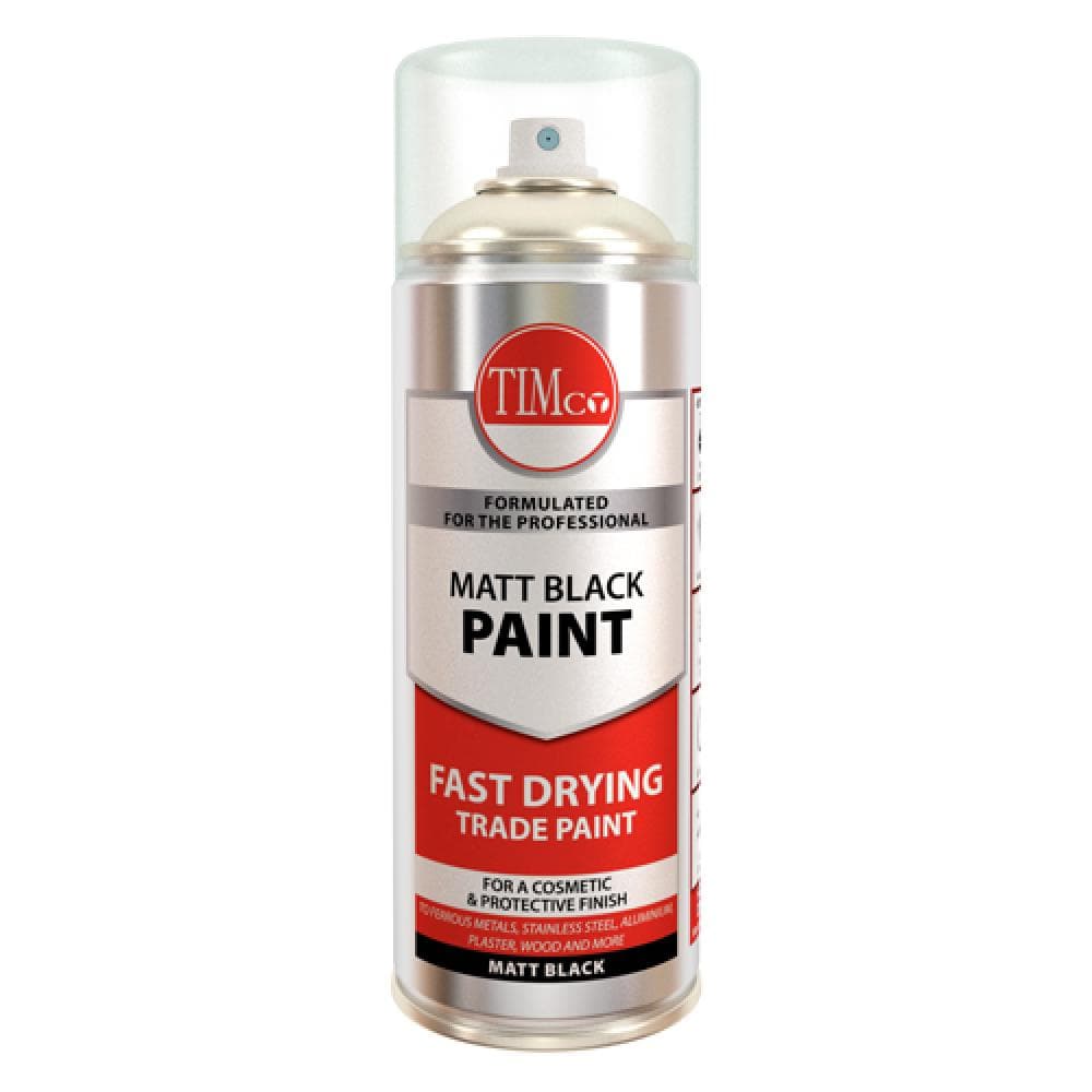 Timco 237128 Matt Black Finishing Paint 380Ml Can 1