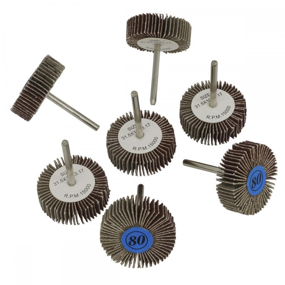 Sealey RTA7FW Rotary Tool Abrasive Flap Wheel Set 7Pc Ø30Mm