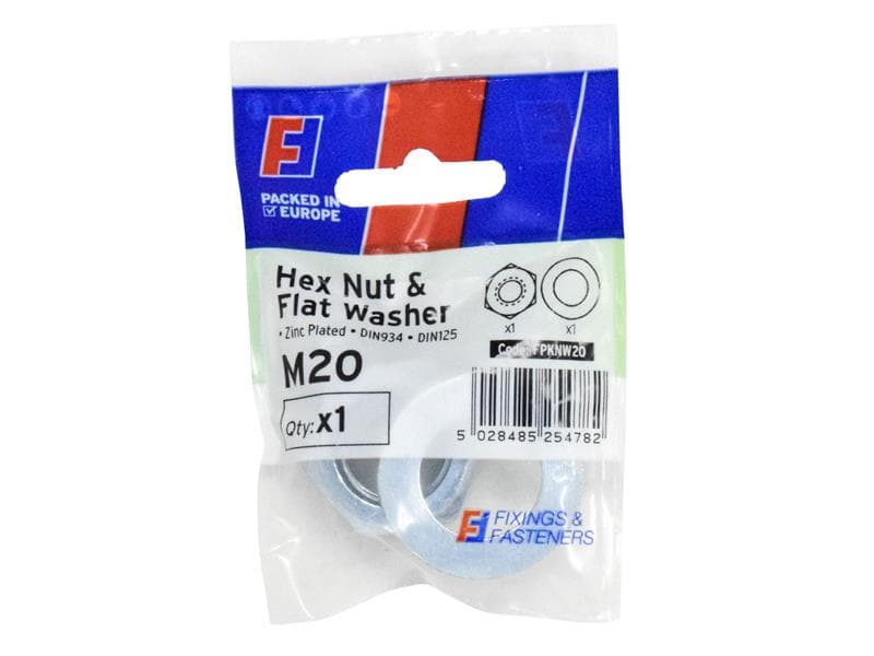 Forgefix Nut & Washer M20 Forgepack 1 FPKNW20
