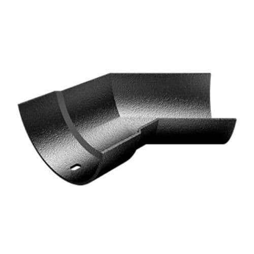 Cast Aluminium Half Round Gutter Internal Angle - 135 Degree x 114mm Black (9005 Leatherette)