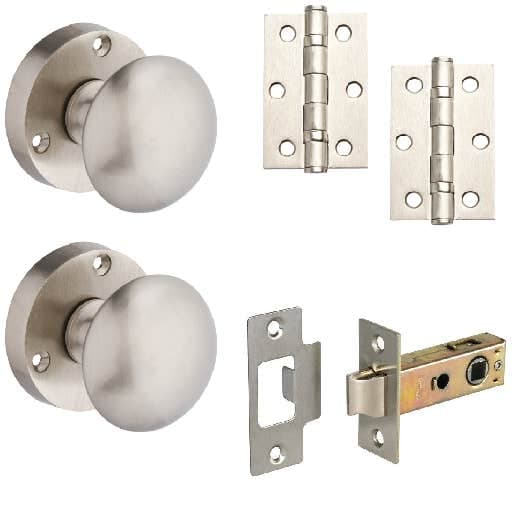 Orion Sprung Mortice Door Knob - Satin Nickel - Complete Door Pack - Designer Levers