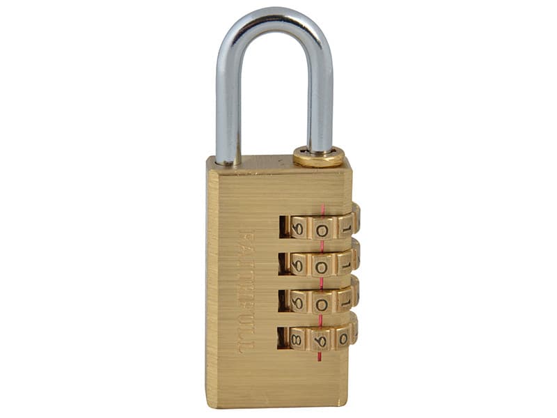 Faithfull NL11 Brass Combination Padlock 28Mm
