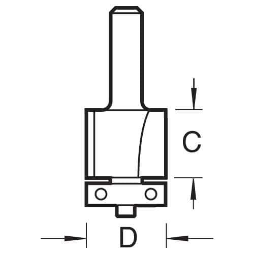 Trend Bearing Guided Trimmer 12.7Mm Diameter Pk 1 C195X1/2TC