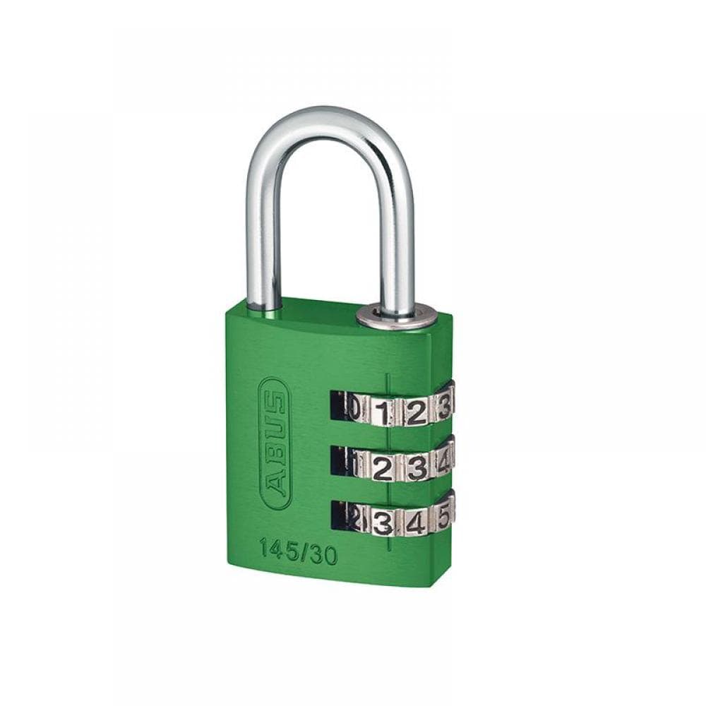 Abus Mechanical 46580 145/30 30Mm Aluminium Combination Padlock Green 46580