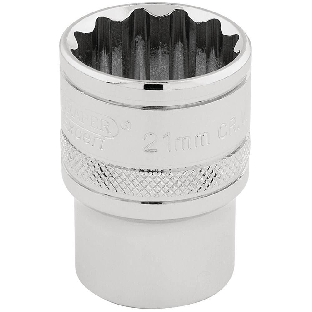 Draper Expert 33290 Hi-Torq® 12 Point Socket 1/2in Sq. Dr. 21Mm each