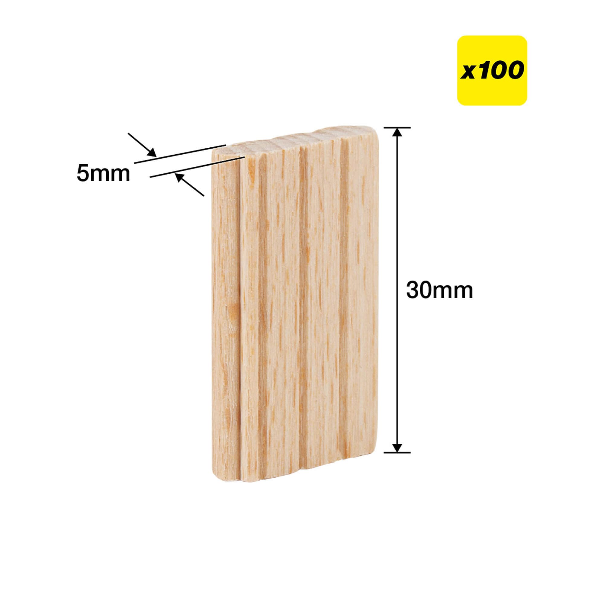 Trend 5 X 30Mm Beechwood Loose Tenons 100 Pack Pk 1 TEN/5X30/100