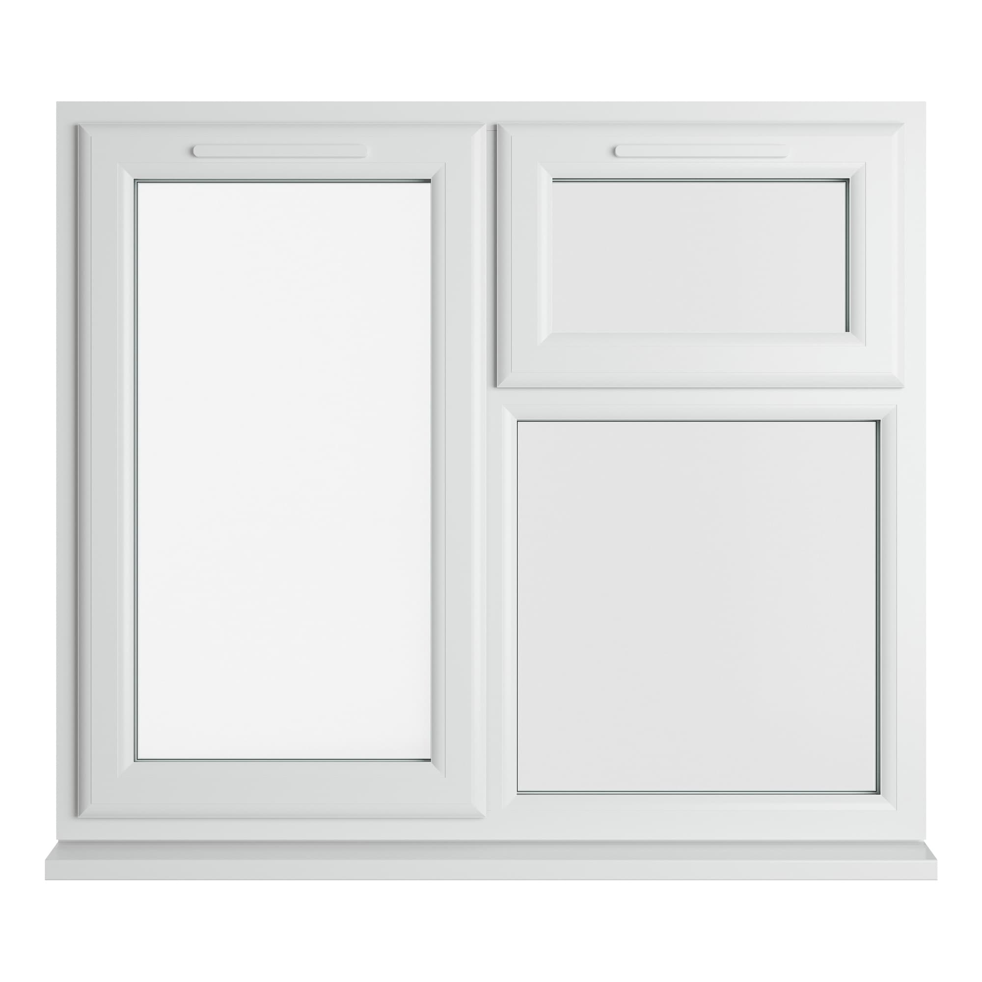 Crystal Triple Glazed uPVC Window White Left & Top Hung 1190mm x 1190mm Clear