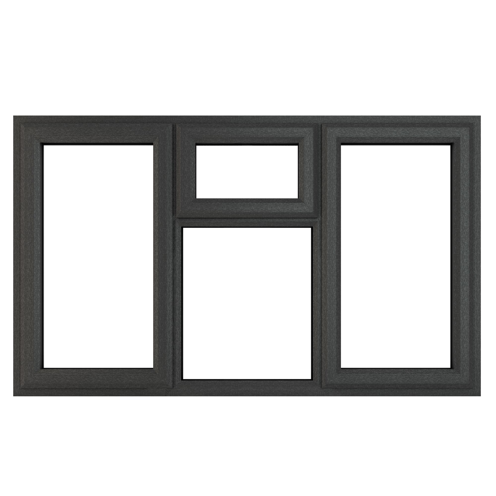 Crystal Double Glazed uPVC Grey/White Window Top, Left & Right Hung 1770mm x 1115mm Clear