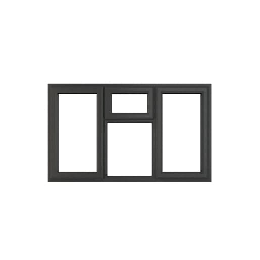 Crystal Double Glazed uPVC Grey/White Window Top, Left & Right Hung 1770mm x 1115mm Clear