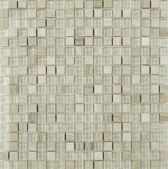 Cedar Wood Glass/Stone Mix Mosaic Wall Tile 30x30cm
